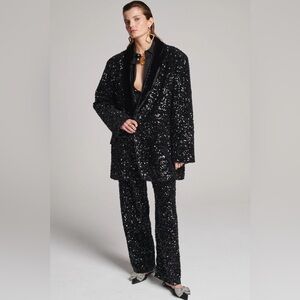 FRENKEN Idol Sequin Blazer Black Matching Pants SZ 36  €998